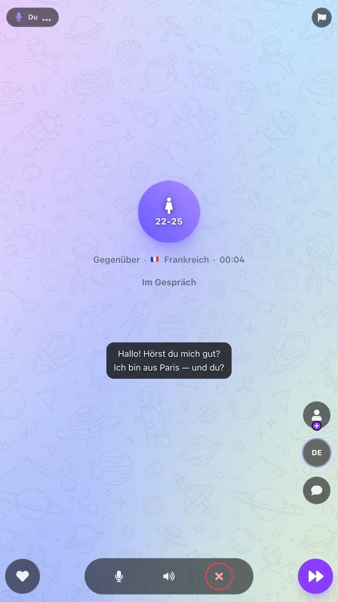 Sprachchat ohne Kamera